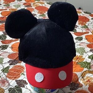 Disney Mickey Mouse Black & Red Hat with ears, good condition.